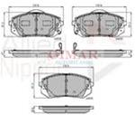 Freni ant plakkette c/fori Kia Carens, Hyundai iX35 Sportage 2.0i+Crdi 06> - 137,8x60x16,8