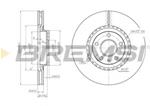 Disco freno ant/vt Ø284 43,5h 5f Alfa 147 156 00>; Fiat Doblò (152, 263), 