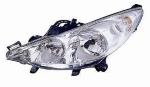 Faro anter dx H7+H1 parab/cromata s/fend/ c/motor/elettr Peugeor 207 05/06>