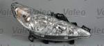 Faro anter dx H7+H1 parab/cromata s/fend/ c/motor/elettr Peugeor 207 05/06>