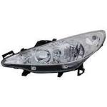 Faro anter sx H7+H1 parab/cromata s/fend/ c/motor/elettr Peugeor 207 05/06>